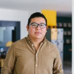 plus size latin Man portrait looking to camera outside office in Mexico city